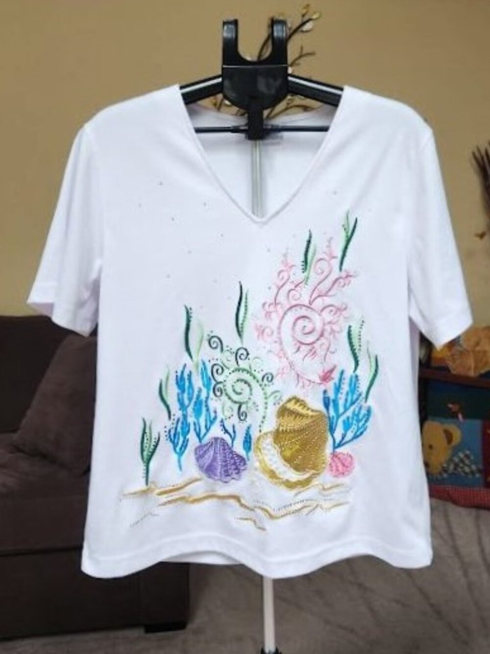 Princess Cruises sz XL white embellished shirt